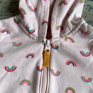 Pink Rainbow Print Cat &Jack Zip Up Hoodie 3T